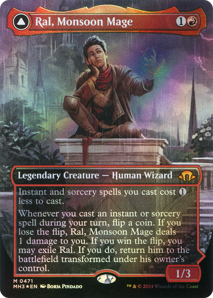 Ral, Monsoon Mage // Ral, Leyline Prodigy (MH3-471) - [Modern Horizons 3] (Sans bordure) Foil 
