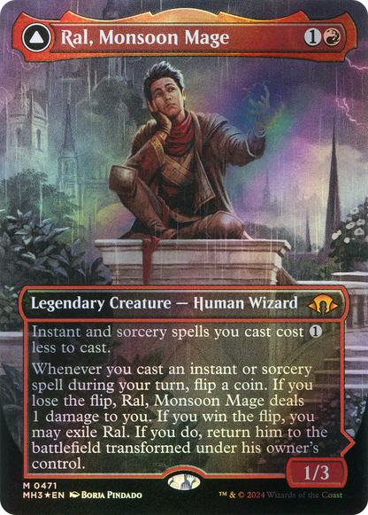Ral, Monsoon Mage // Ral, Leyline Prodigy (MH3-471) - [Modern Horizons 3] (Sans bordure) Foil 