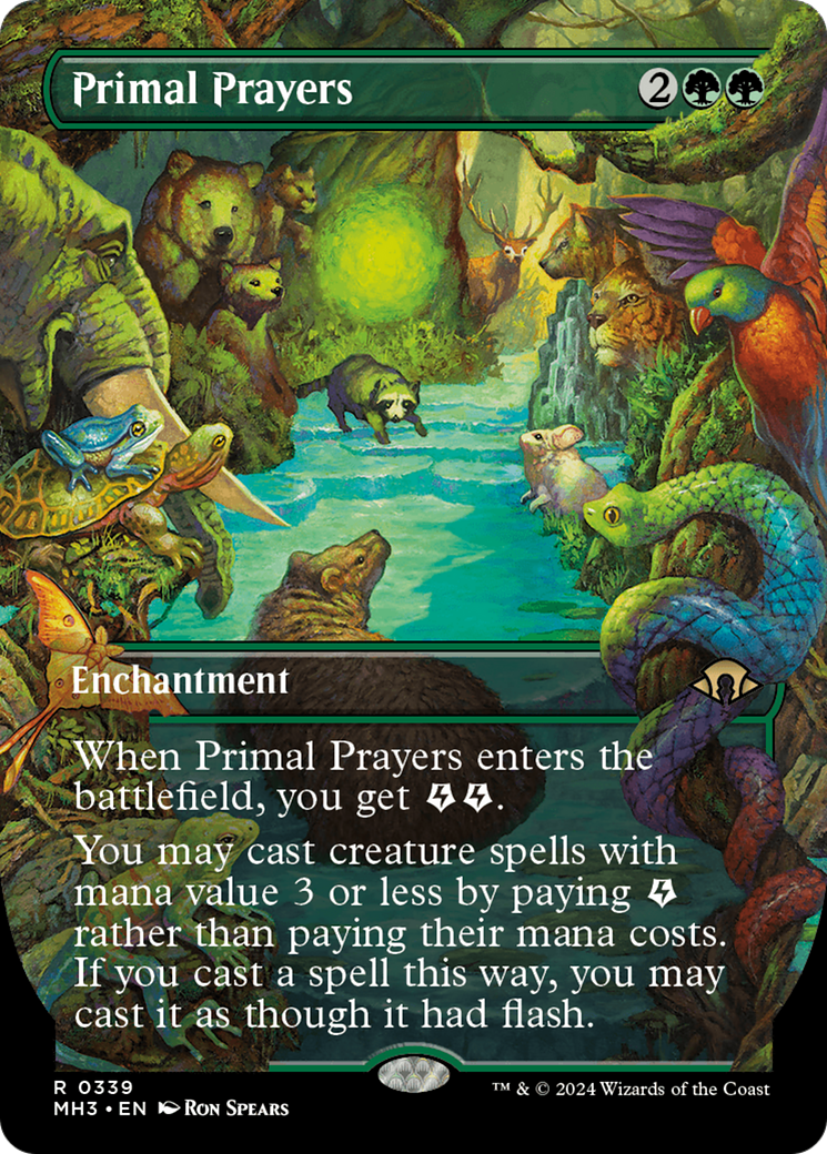 Primal Prayers (MH3-339) - [Modern Horizons 3] (Borderless) Foil
