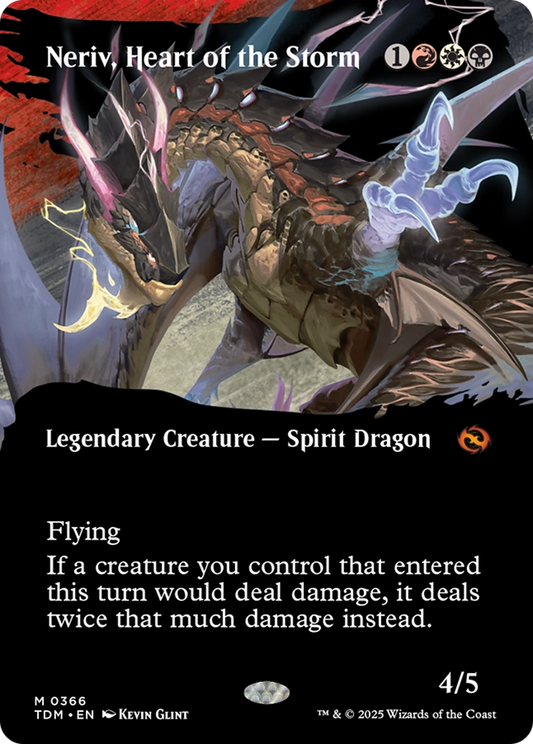 Neriv, Heart of the Storm (Borderless) (TDM-366) - [Tarkir: Dragonstorm]: (Showcase) (Borderless)