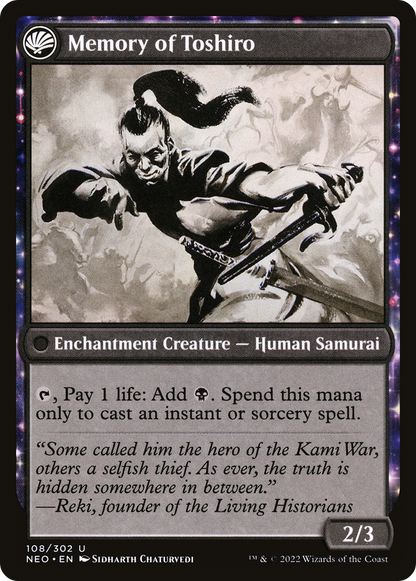 Life of Toshiro Umezawa // Memory of Toshiro (NEO-108) - [Kamigawa: Neon Dynasty]: (fandfc, enchantment) Foil