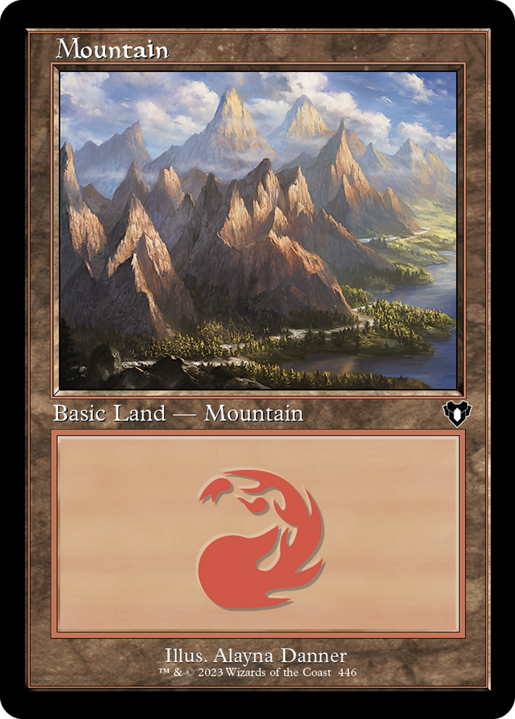 Mountain (446) (Retro Frame) (CMM-446) - [Commander Masters] Foil
