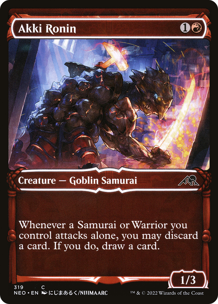 Akki Ronin (NEO-319) - [Kamigawa: Neon Dynasty]: (Showcase) Foil