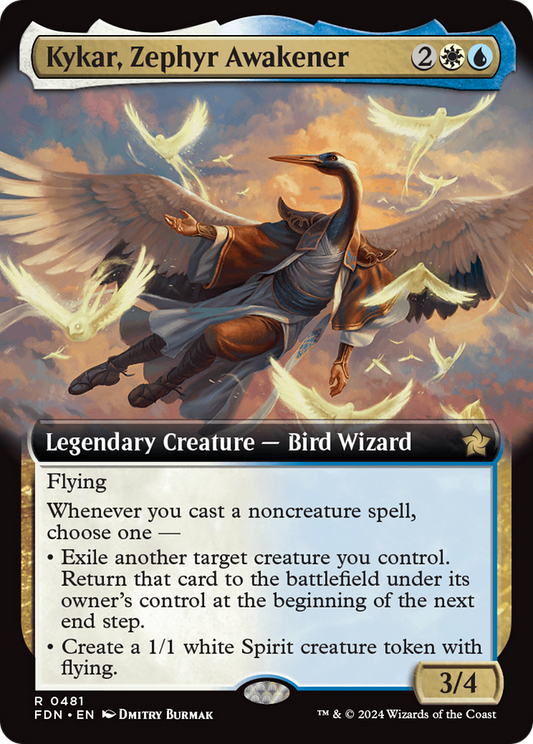 Kykar, Zephyr Awakener (FDN-481) - [Foundations]: (Extended Art) Foil