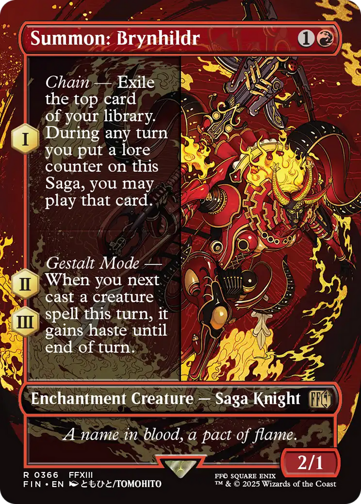 Summon: Brynhildr (FIN-366) - [FINAL FANTASY]: (enchantment) (Borderless) Foil