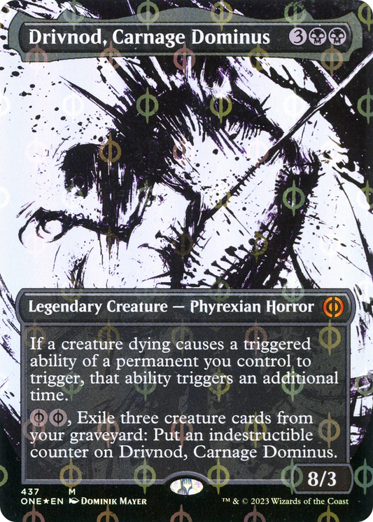 Drivnod, Carnage Dominus (ONE-437) - [Phyrexia: All Will Be One]: (Showcase) (Borderless) Foil
