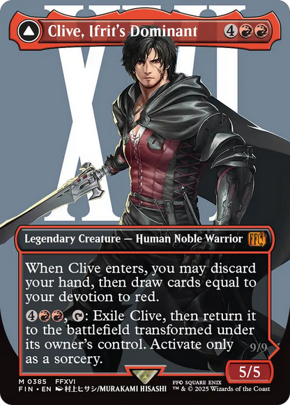 Clive, Ifrit's Dominant // Ifrit, Warden of Inferno (FIN-385) - [FINAL FANTASY]: (enchantment) (Borderless) Foil