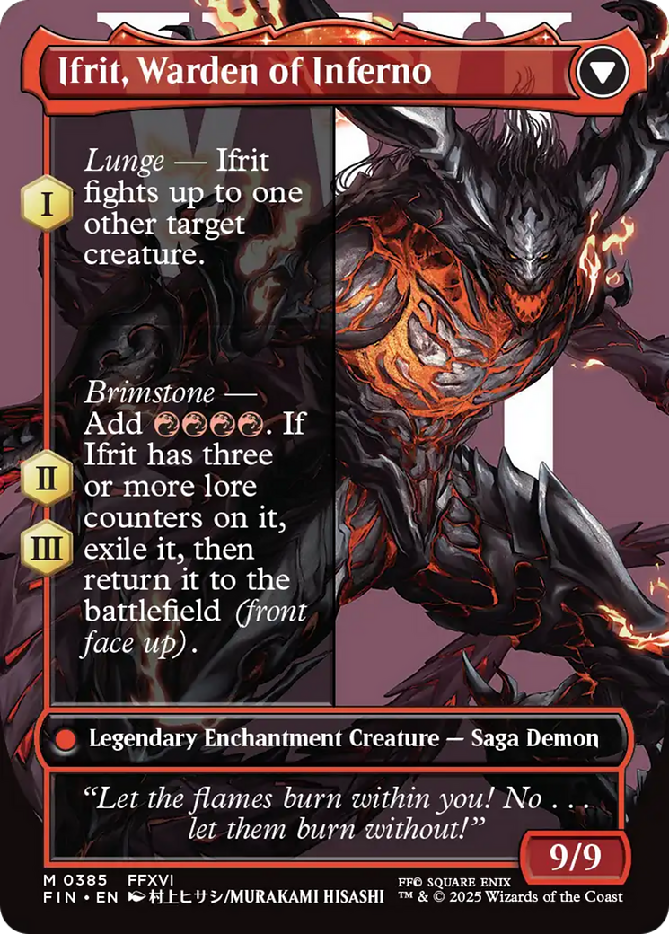Clive, Ifrit's Dominant // Ifrit, Warden of Inferno (FIN-385) - [FINAL FANTASY]: (enchantment) (Borderless) Foil