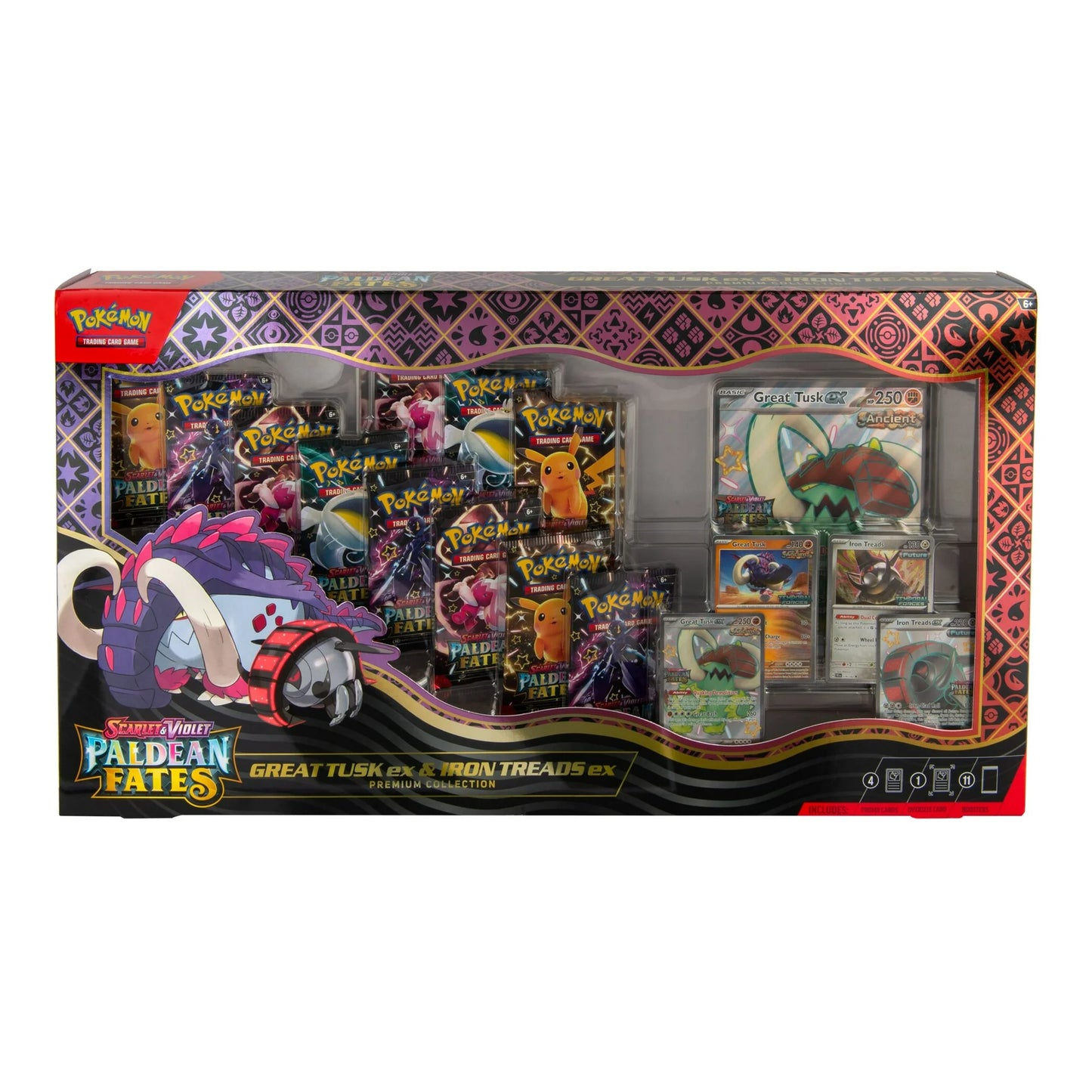 Paldean Fates Great Tusk ex & Iron Threads ex Premium Collection