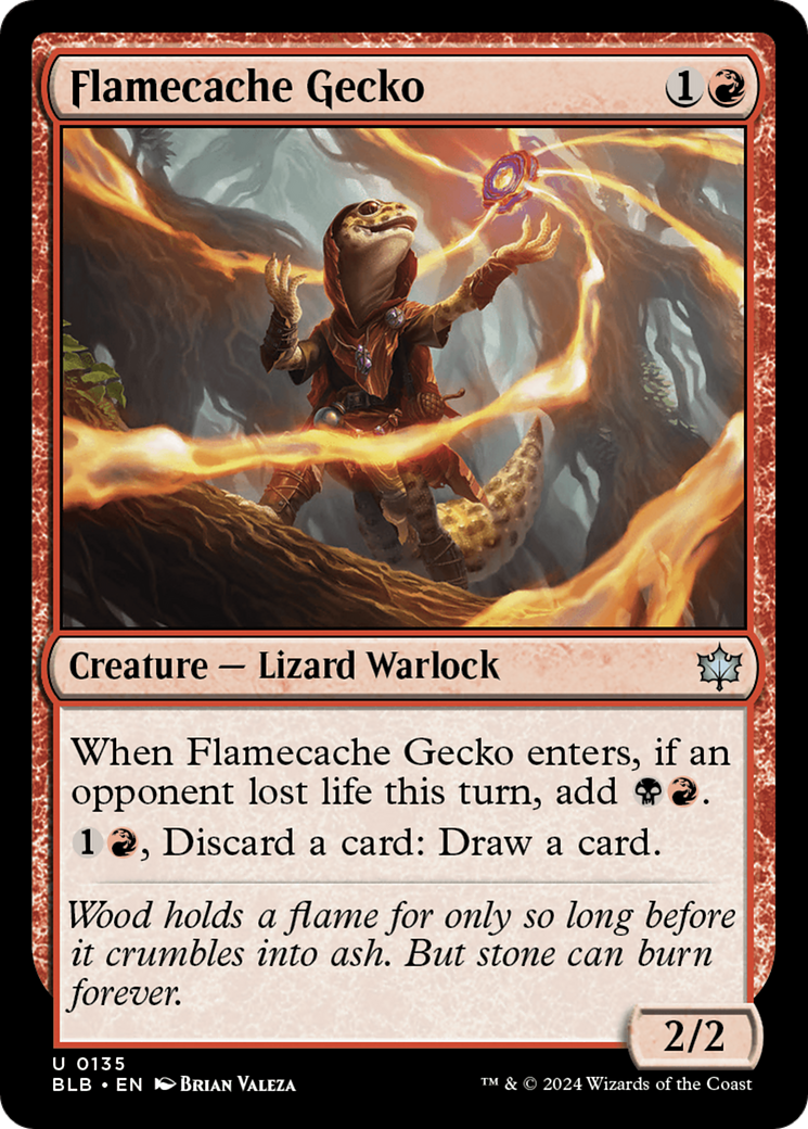 Flamecache Gecko (BLB-135) - [Bloomburrow] Foil