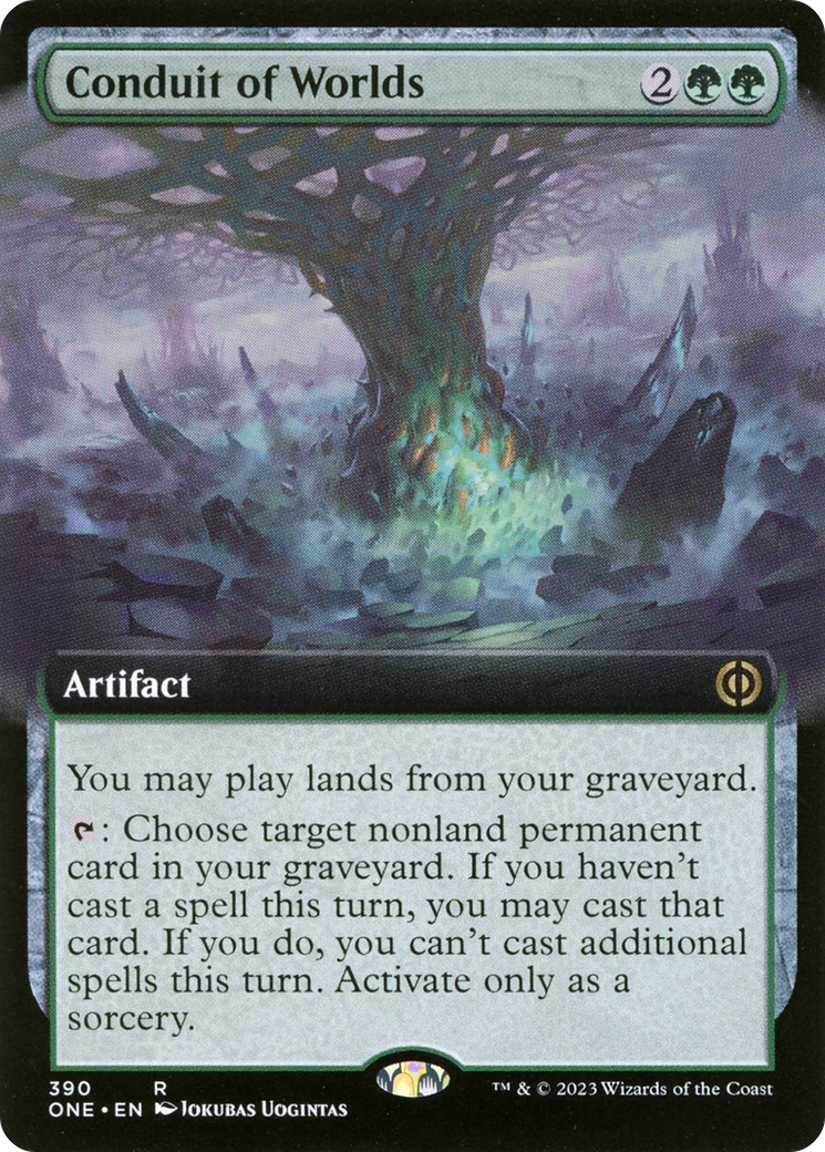 Conduit of Worlds (ONE-390) - [Phyrexia: All Will Be One]: (Extended Art) Foil