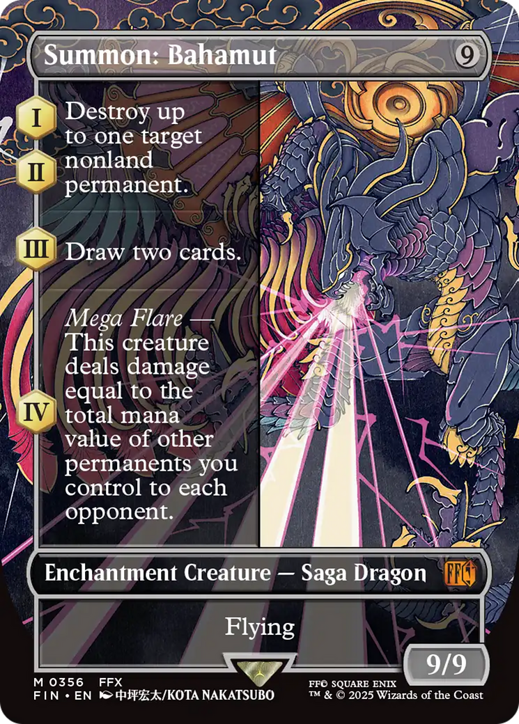 Summon: Bahamut (FIN-356) - [FINAL FANTASY]: (enchantment) (Borderless) Foil