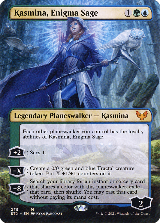 Kasmina, Enigma Sage (Borderless) (STX-279) - [Strixhaven: School of Mages] (Borderless) Foil