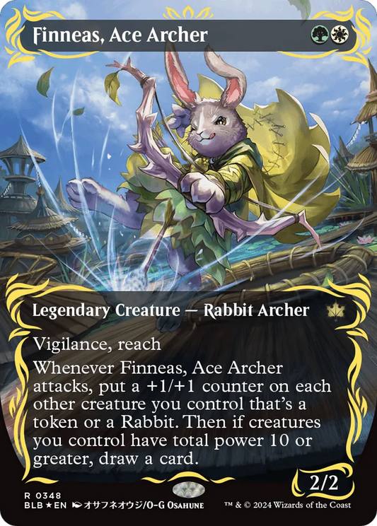 Finneas, Ace Archer (BLB-348) - [Bloomburrow]: (Showcase) (Borderless) Foil - Emmett's ToyStop