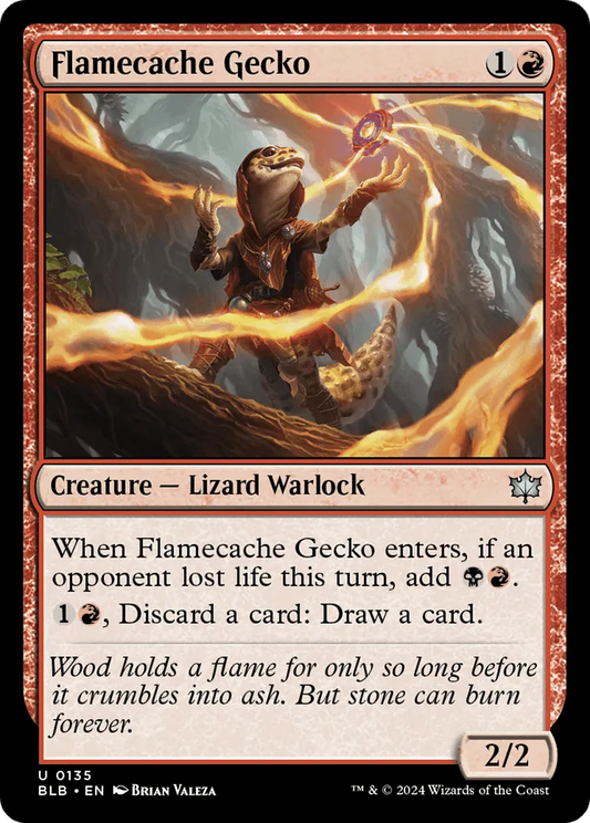 Flamecache Gecko (BLB-135) - [Bloomburrow] Foil - Emmett's ToyStop