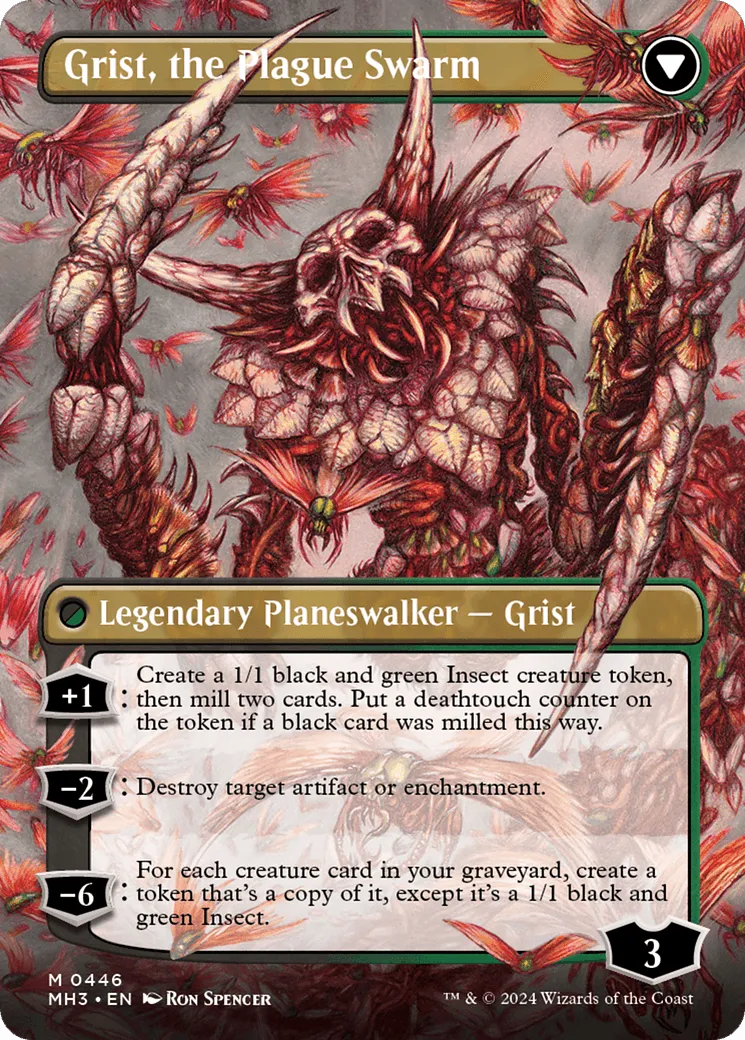 Grist, Voracious Larva // Grist, the Plague Swarm (MH3-446) - [Modern Horizons 3] (Borderless) Foil - Emmett's ToyStop