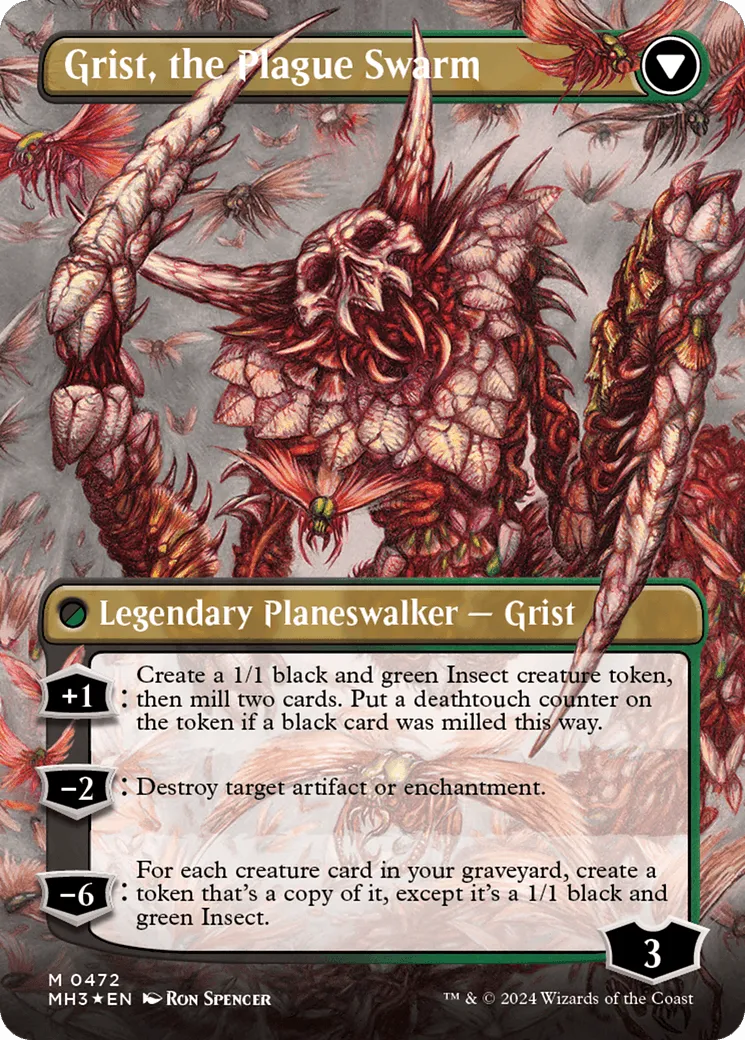 Grist, Voracious Larva // Grist, the Plague Swarm (MH3-472) - [Modern Horizons 3] (Borderless) Foil - Emmett's ToyStop