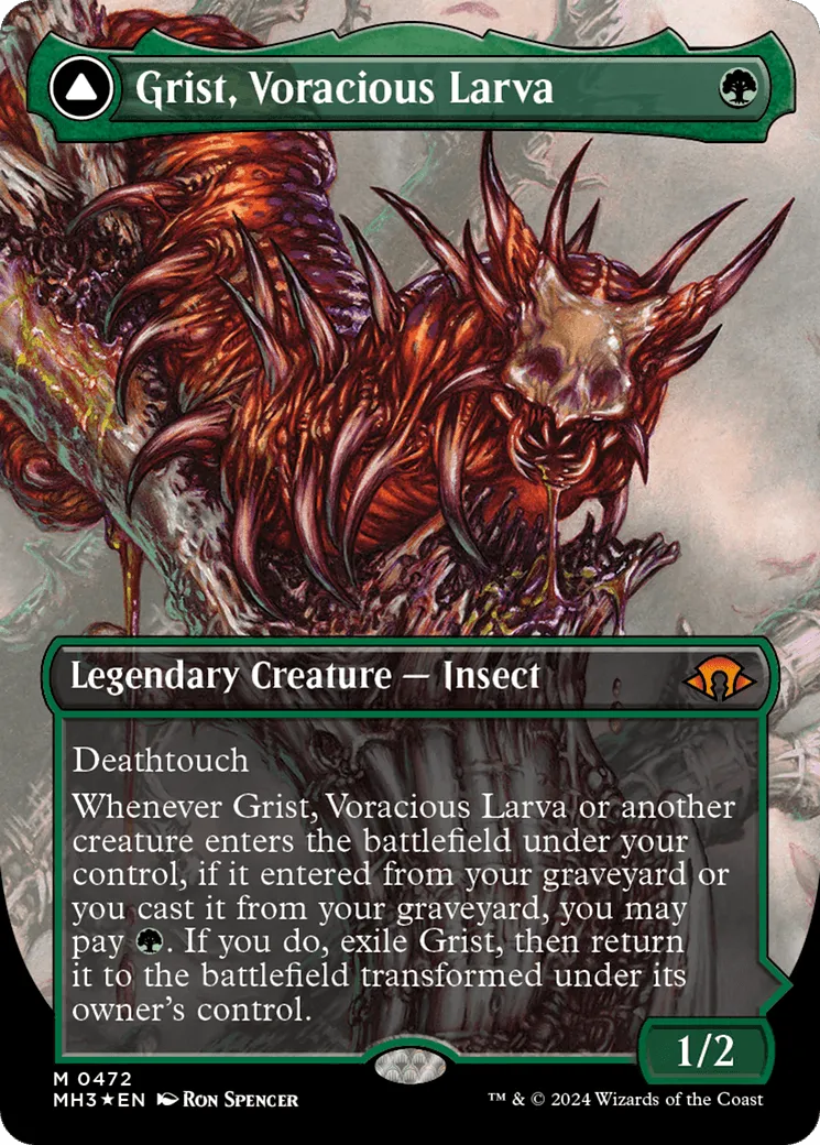 Grist, Voracious Larva // Grist, the Plague Swarm (MH3-472) - [Modern Horizons 3] (Borderless) Foil - Emmett's ToyStop