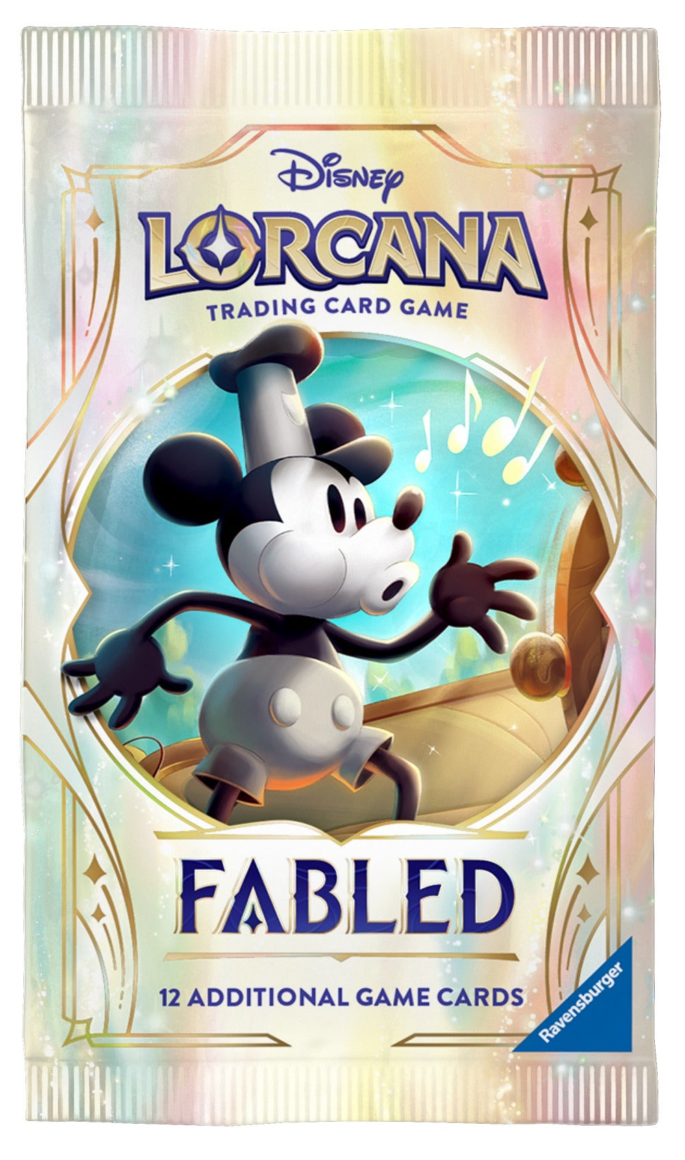 Disney Lorcana trading card game pack featuring a character from the game.
