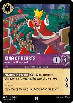 King of Hearts - Monarch of Wonderland (57/204) Cold Foil - Shimmering Skies - Emmett's ToyStop