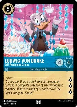 Ludwig Von Drake - Self-Proclaimed Genius (151/204) Cold Foil - Shimmering Skies - Emmett's ToyStop