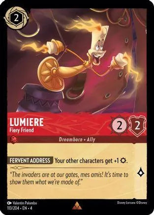 Lumiere - Fiery Friend (113/204) Cold Foil - Ursulas Return - Emmett's ToyStop