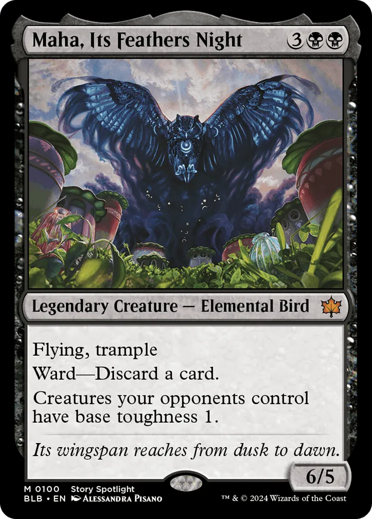 Maha, Its Feathers Night (BLB-100) - [Bloomburrow] - Emmett's ToyStop