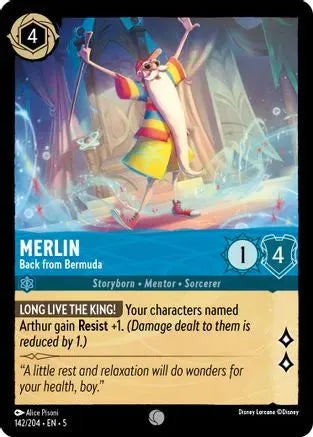 Merlin - Back from Bermuda (142/204) Cold Foil - Shimmering Skies - Emmett's ToyStop