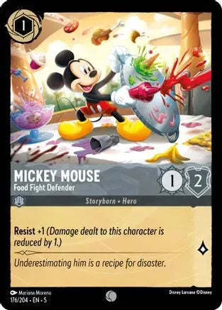 Mickey Mouse - Food Fight Defender (176/204) Cold Foil - Shimmering Skies - Emmett's ToyStop