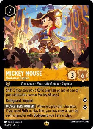 Mickey Mouse - Musketeer Captain (16/204) Cold Foil - Ursulas Return - Emmett's ToyStop