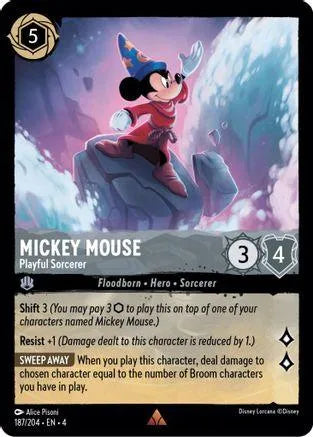 Mickey Mouse - Playful Sorcerer (187/204) Cold Foil - Ursulas Return - Emmett's ToyStop