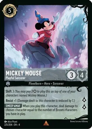 Mickey Mouse - Playful Sorcerer (225/204) (225/204) Cold Foil - Ursulas Return - Emmett's ToyStop