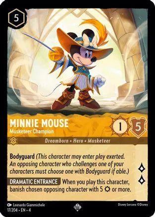 Minnie Mouse - Musketeer Champion (17/204) Cold Foil - Ursulas Return - Emmett's ToyStop