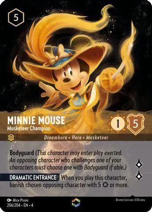 Minnie Mouse - Musketeer Champion (Enchanted) (206/204) Holofoil - Ursulas Return - Emmett's ToyStop