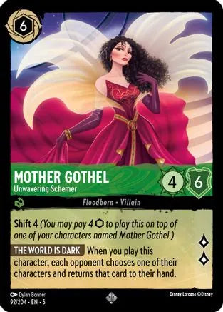 Mother Gothel - Unwavering Schemer (92/204) Cold Foil - Shimmering Skies - Emmett's ToyStop