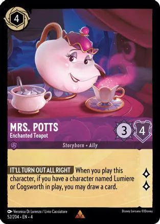 Mrs. Potts - Enchanted Teapot (52/204) Cold Foil - Ursulas Return - Emmett's ToyStop