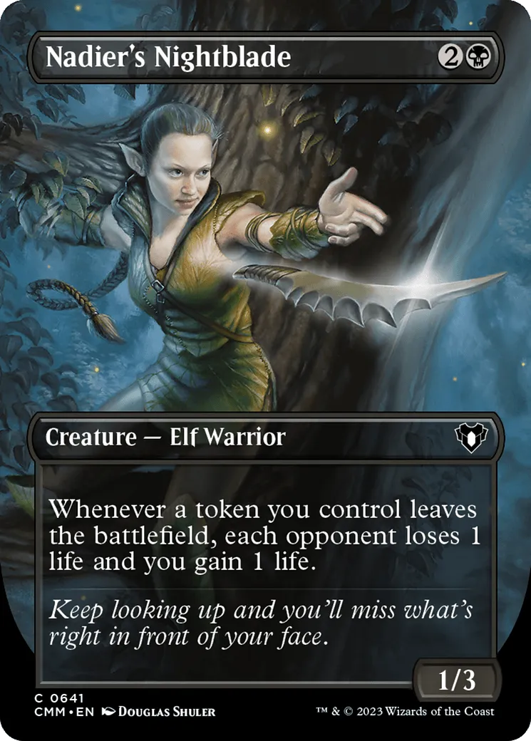 Nadier's Nightblade (Borderless Alternate Art) [Commander Masters] - Emmett's ToyStop