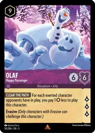 Olaf - Happy Passenger (50/204) Cold Foil - Shimmering Skies - Emmett's ToyStop