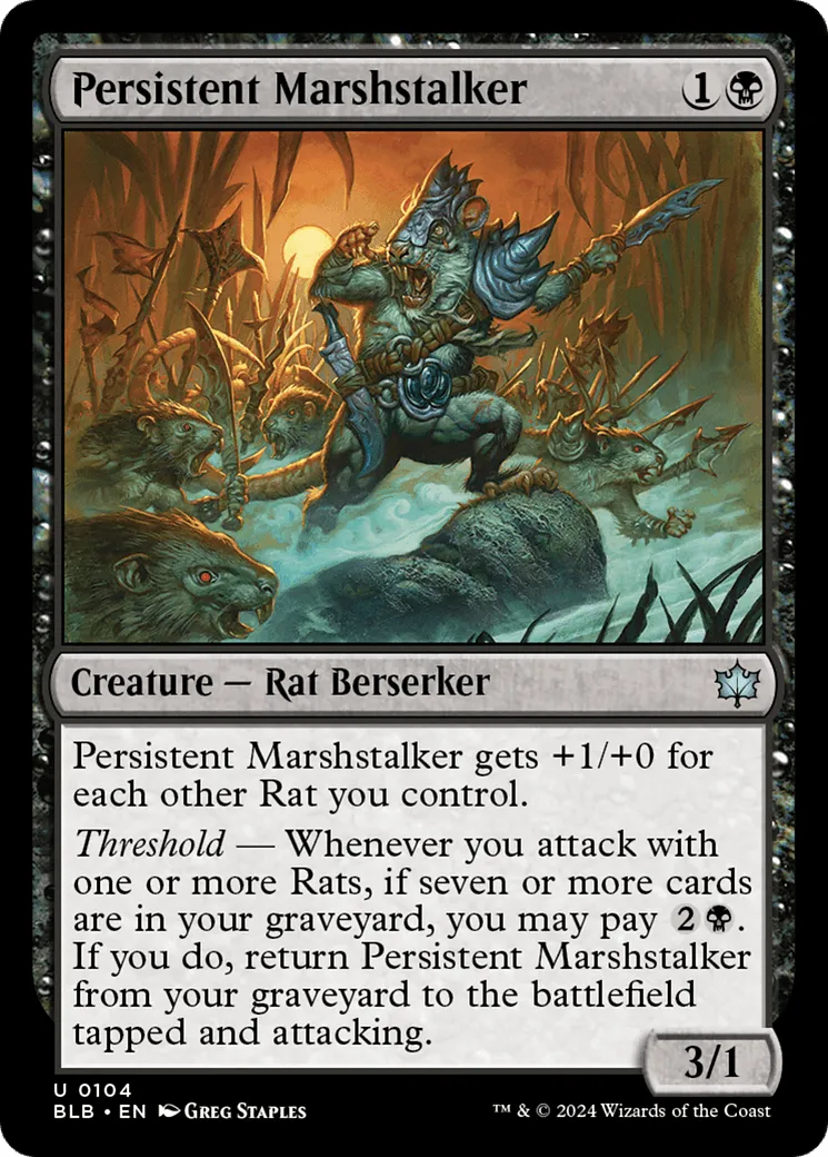 Persistent Marshstalker (BLB-104) - [Bloomburrow] Foil - Emmett's ToyStop