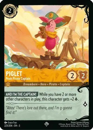 Piglet - Pooh Pirate Captain (223/204) (223/204) Cold Foil - Ursulas Return - Emmett's ToyStop