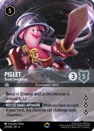 Piglet - Sturdy Swordsman (Enchanted) (221/204) Holofoil - Ursulas Return - Emmett's ToyStop