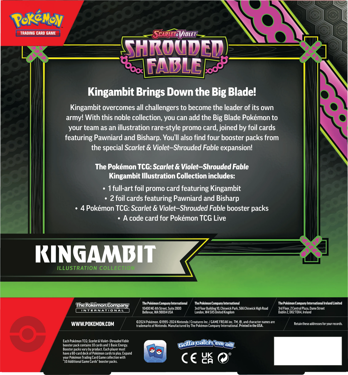 Pokémon TCG: Scarlet & Violet—Shrouded Fable Kingambit Illustration Collection - Emmett's ToyStop