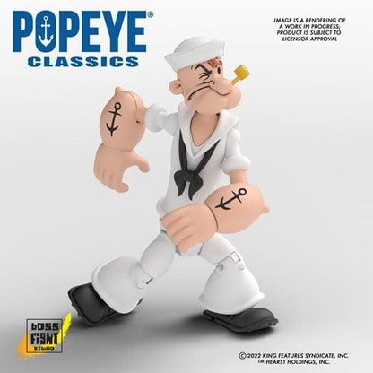 Popeye Classics Popeye White Sailor Suit 1:12 Scale Action Figure - Emmett's ToyStop