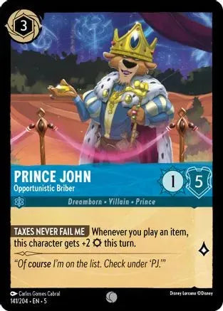 Prince John - Opportunistic Briber (141/204) Cold Foil - Shimmering Skies - Emmett's ToyStop