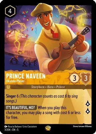 Prince Naveen - Ukulele Player (3/204) Cold Foil - Shimmering Skies - Emmett's ToyStop