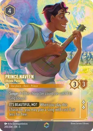 Prince Naveen - Ukulele Player (Enchanted) (205/204) Holofoil - Shimmering Skies - Emmett's ToyStop