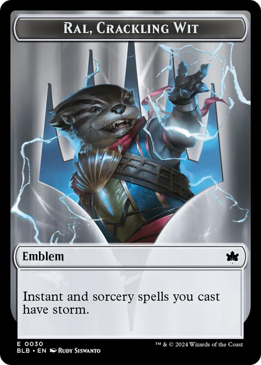 Ral, Crackling Wit Emblem (TBLB-030) - [Bloomburrow Tokens] Foil - Emmett's ToyStop