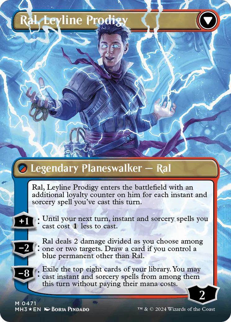 Ral, Monsoon Mage // Ral, Leyline Prodigy (MH3-471) - [Modern Horizons 3] (Borderless) Foil - Emmett's ToyStop