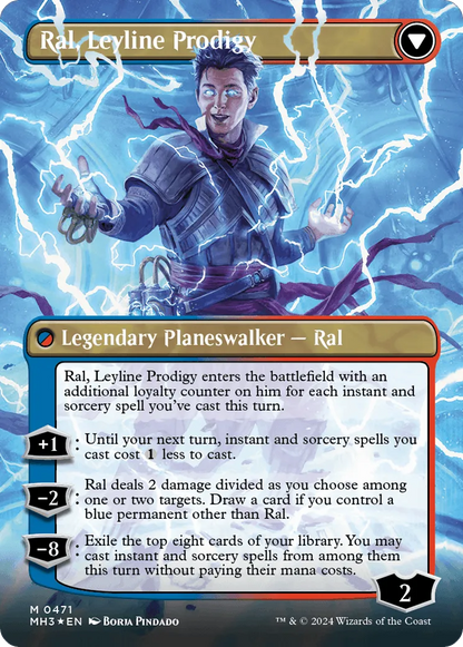 Ral, Monsoon Mage // Ral, Leyline Prodigy (MH3-471) - [Modern Horizons 3] (Borderless) Foil - Emmett's ToyStop