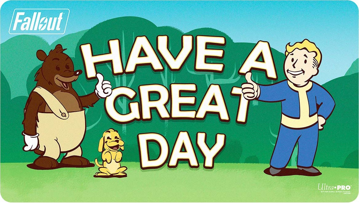 Fallout Vault Boy Have A Great Day Playmat